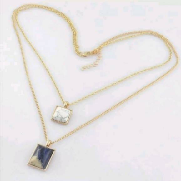 Double Layer Jasper and Howlite necklace - Picture 4 of 5